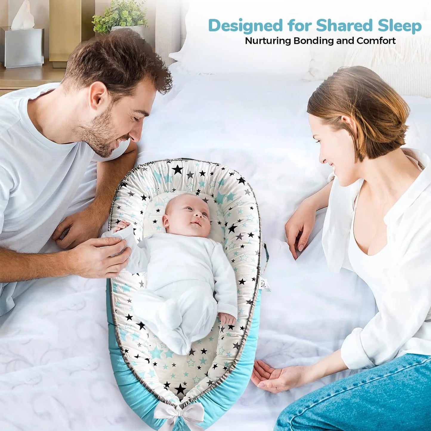 Baby Lounger - Baby Lounger for Newborn 0-24 Months – 100% Cotton Breathable & Soft Infant Nest for Tummy Time & Play, Portable Baby Floor Seat for Travel – Newborn Essentials Gift (Copy) (Copy)