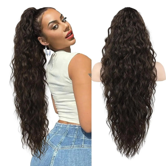 Wig Clip, Ponytail, Water Ripple, Long Curly Hair, Fluffy Long Curly Hair, Ponytail