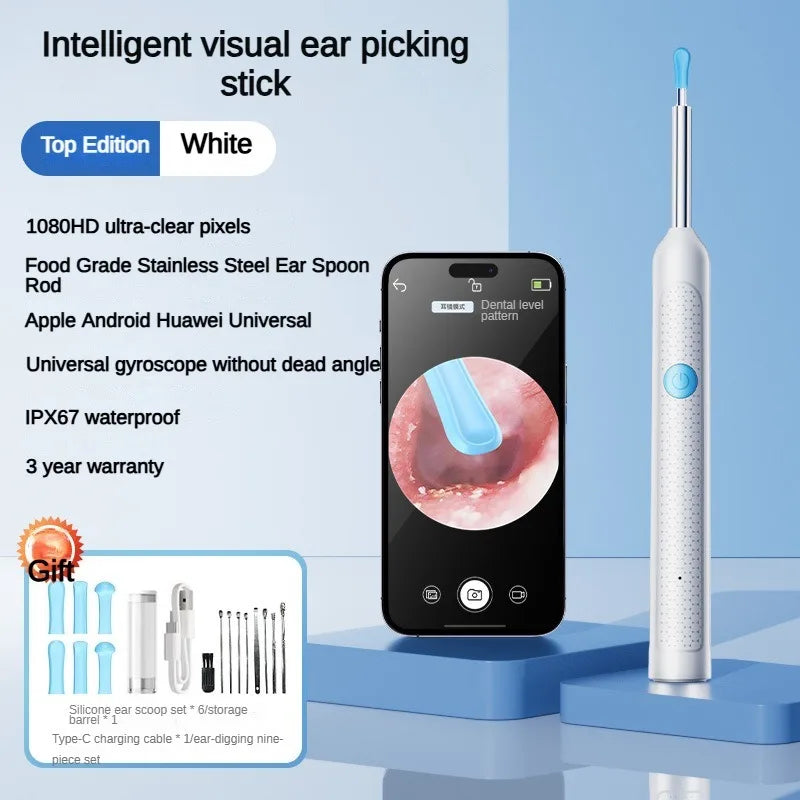 Wireless Visual Silicone Ear Spoon Endoscope Earpick Camera Otoscope Safe Ear Cleaner for Kids & Adults