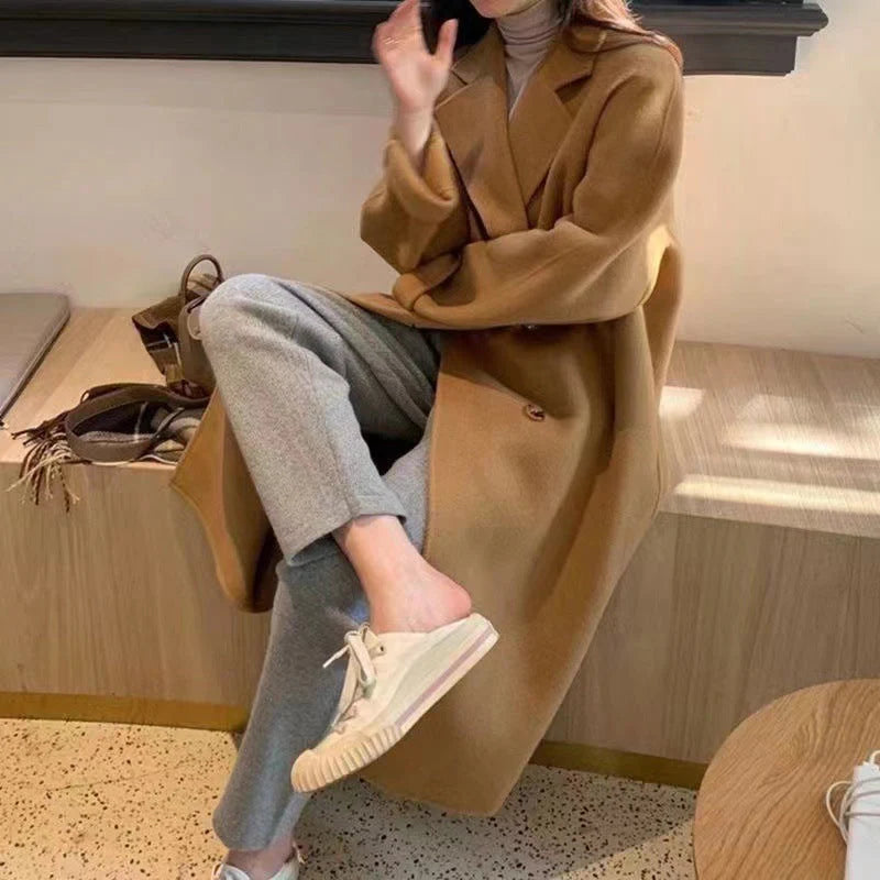 Small High-Grade Woolen Coat for Women