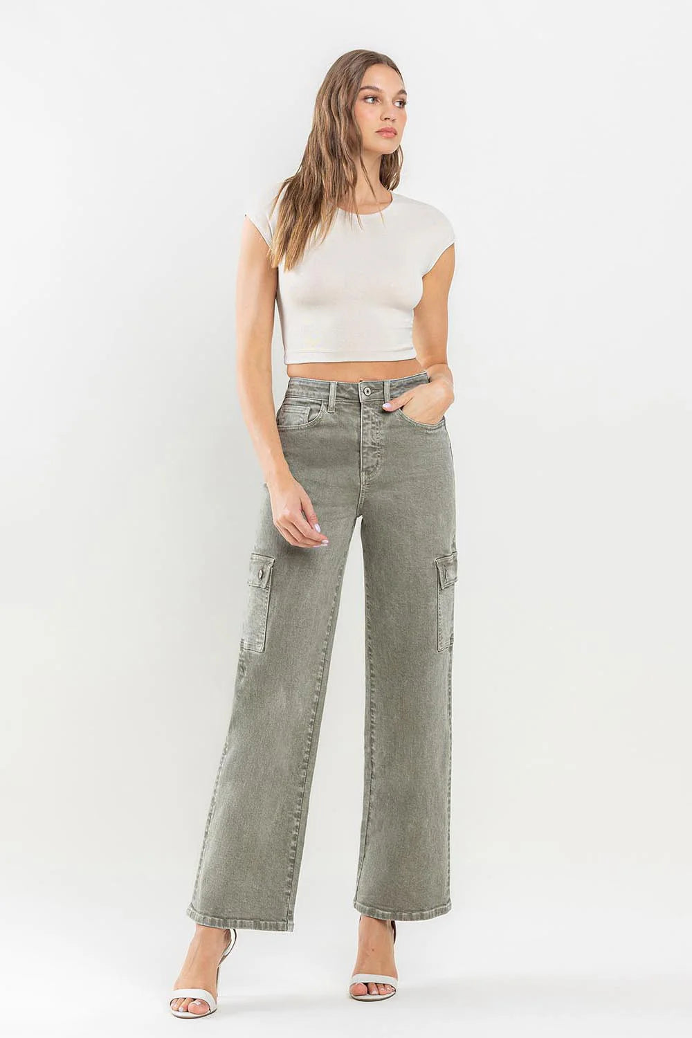Vervet by Flying Monkey 90'S Super High Rise Cargo Jeans