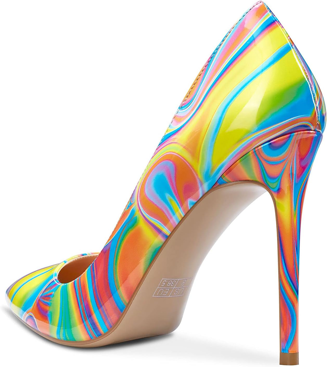 Womens High Heels Stilettos Pumps Slip-On Sexy Pointy Toe Basic Pump 10CM Heels