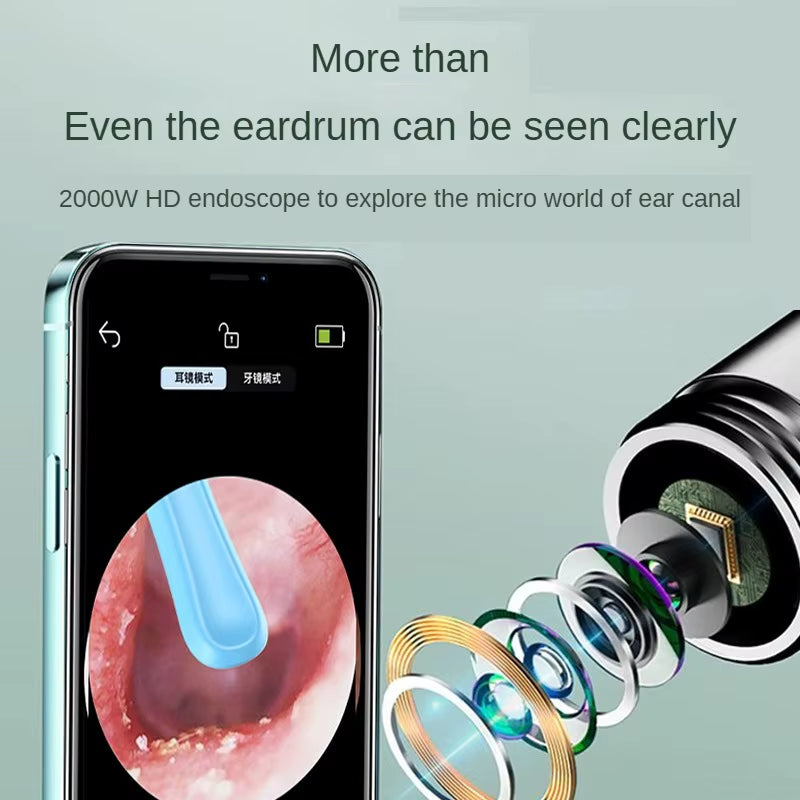 Wireless Visual Silicone Ear Spoon Endoscope Earpick Camera Otoscope Safe Ear Cleaner for Kids & Adults