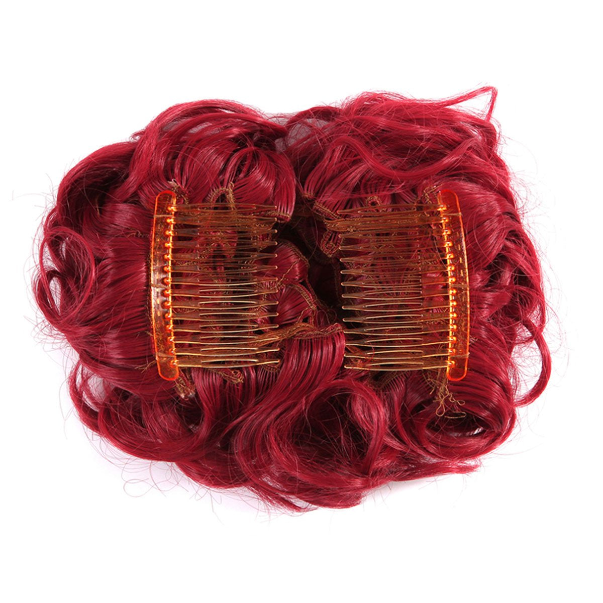 Short Messy Curly Dish Hair Bun Extension Easy Stretch Hair Combs Clip in Ponytail Extension Scrunchie Chignon Tray Ponytail Hair Piece Wig Hairpieces