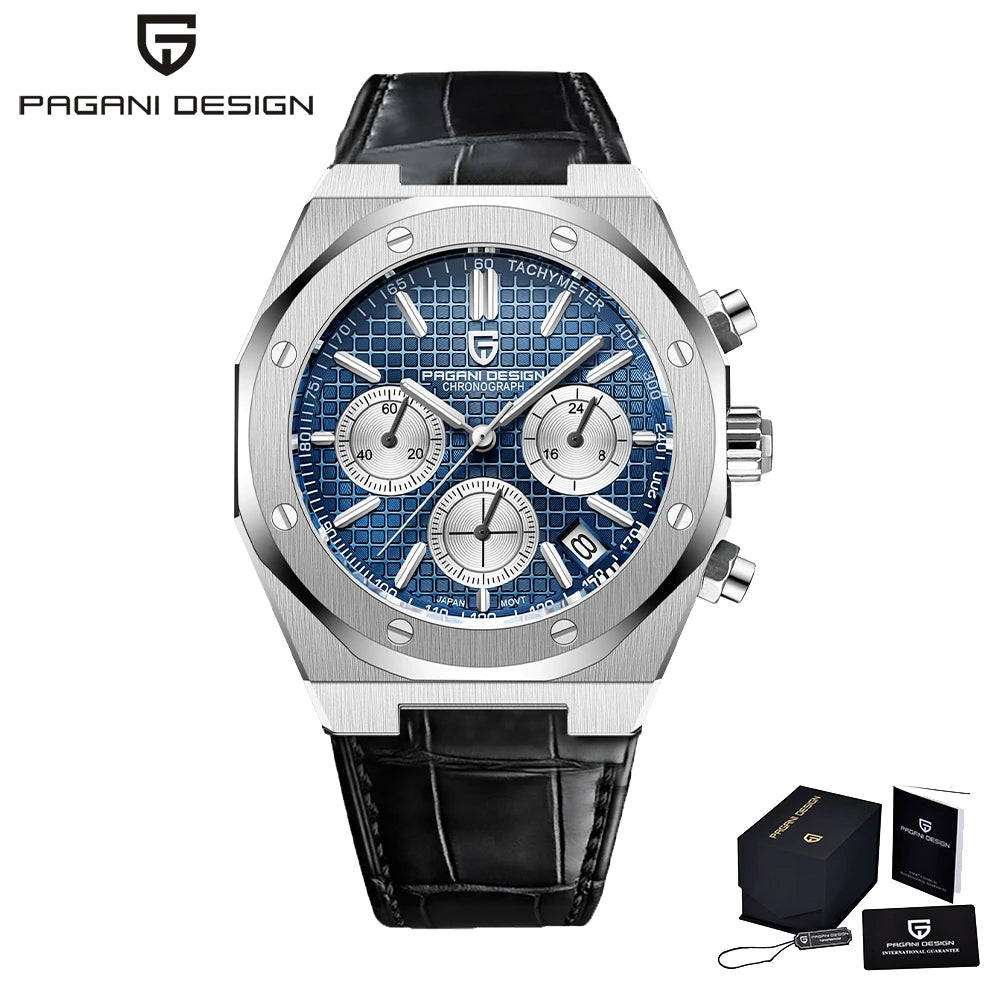 PAGANI DESIGN PD1707 Men'S Quartz Watches 40MM Stainless Steel Sapphire Glass Top Brand Watch Gift for Men Reloj Hombre 2024 New