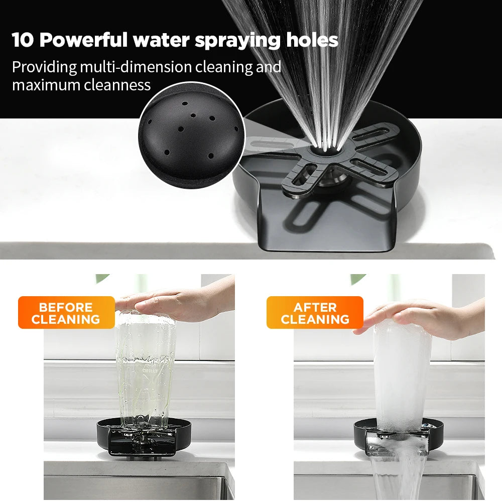 Faucet Glass Rinser for Home Sink Automatic Cup Scourer Washer Bar Coffee Pitcher Wash Cups Tool Household Kitchen Accessories