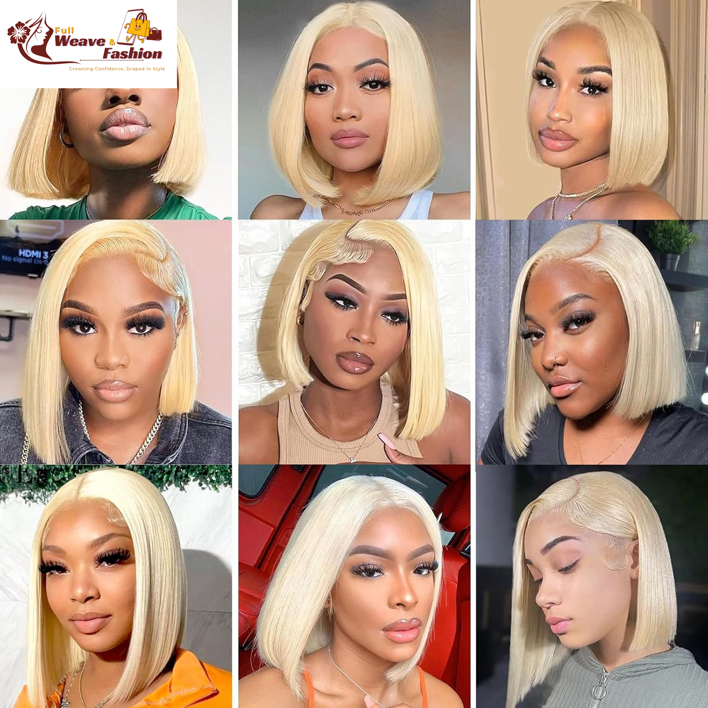 613 Bob Wig Human Hair Blonde 13X4 Lace Frontal Wigs for Black Women Bob Lace Front Wig Brazilian Virgin Human Hair Bob Wig 180% Density Pre Plucked with Baby Hair 14 Inch