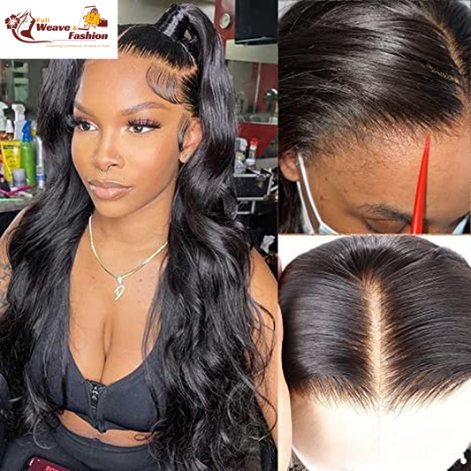 MYSHINYWIGS 13X4 Clear HD Lace Front Wig Clean Hairline Hd Lace Body Wave Wig Side/Middle/Free Part Wig Human Hair Transparent Invisible Lace Front Wigs with Baby Hair Natural Color 32 Inch