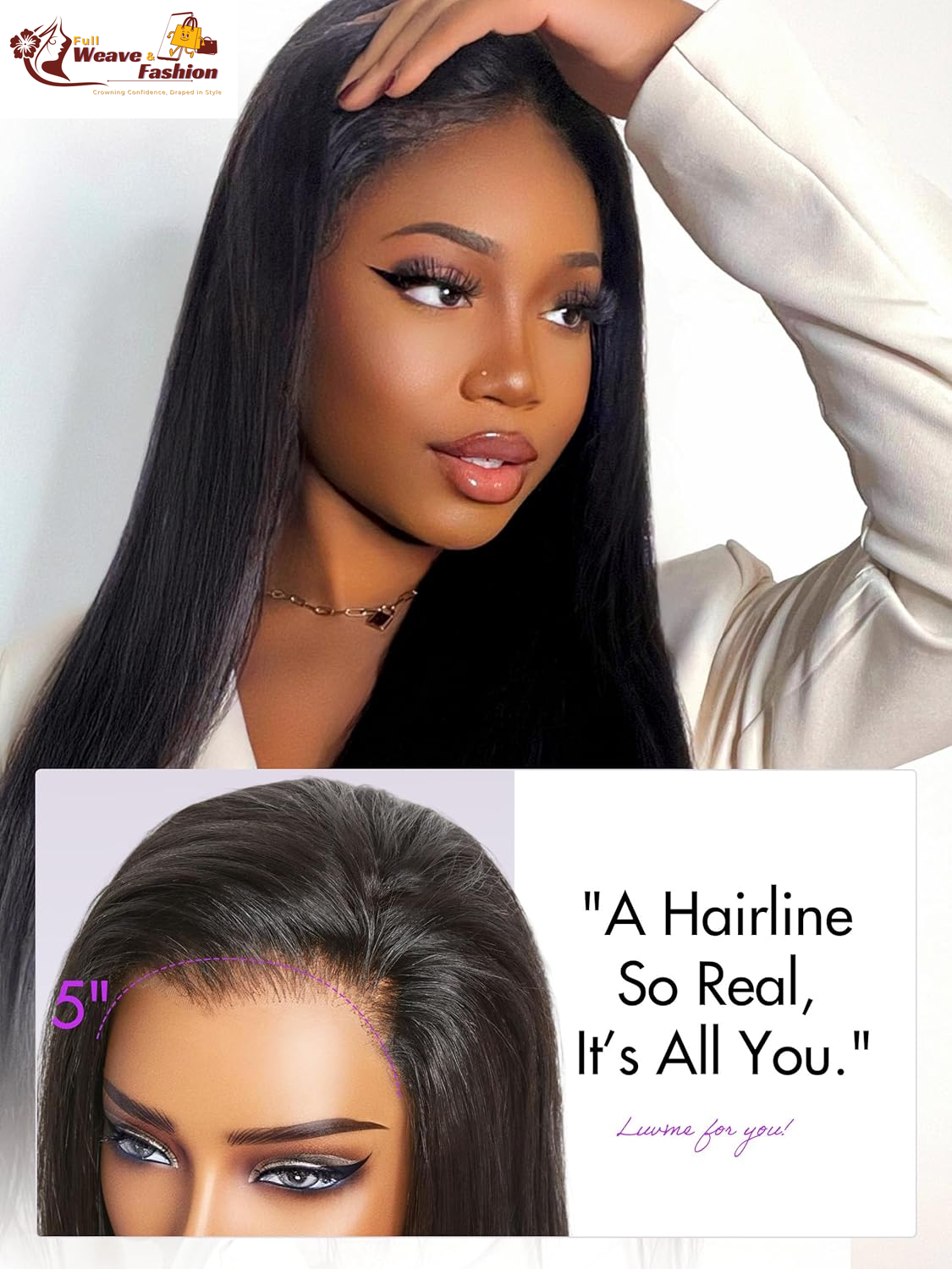 All-Day Comfort™ 5X5 Lace Front Wigs Straight Human Hair Glueless Wigs Pre Plucked Pre Cut Long Black Wig Lace Closure Wigs Frontal Wig Human Hair