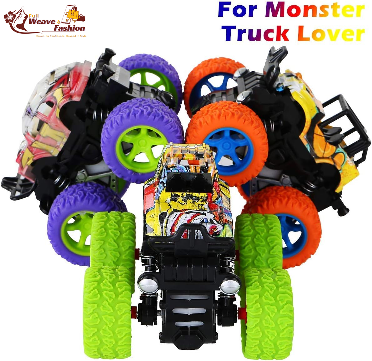 ™ Monster Trucks Toys - 3 Pack Friction Powered Mini Push and Go Car Truck Playset Inertia Vehicle for Kids Best Christmas Birthday Party Gift for Boys Girls Aged 3 and Above
