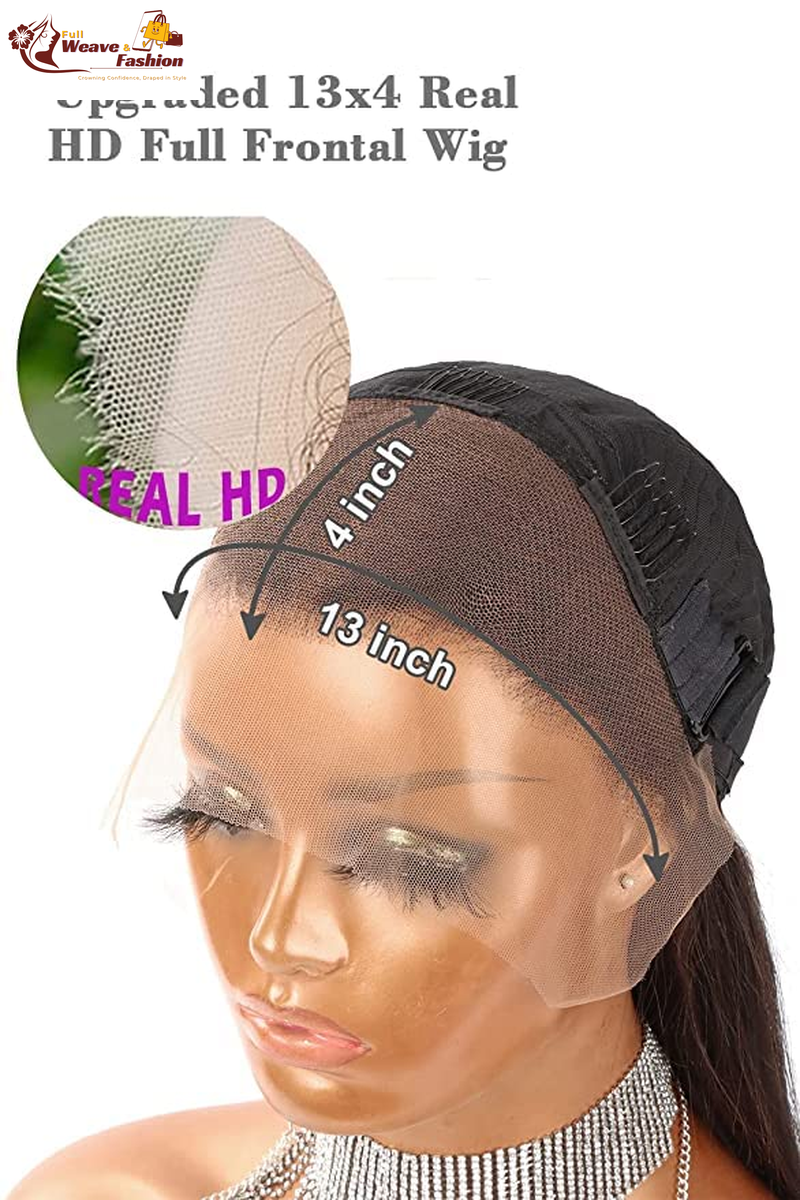 MYSHINYWIGS 13X4 Clear HD Lace Front Wig Clean Hairline Hd Lace Body Wave Wig Side/Middle/Free Part Wig Human Hair Transparent Invisible Lace Front Wigs with Baby Hair Natural Color 32 Inch