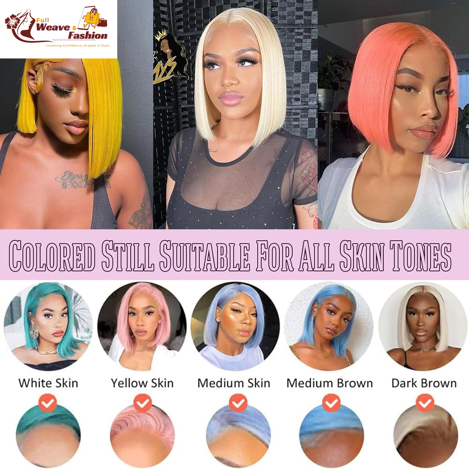 613 Bob Wig Human Hair Blonde 13X4 Lace Frontal Wigs for Black Women Bob Lace Front Wig Brazilian Virgin Human Hair Bob Wig 180% Density Pre Plucked with Baby Hair 14 Inch