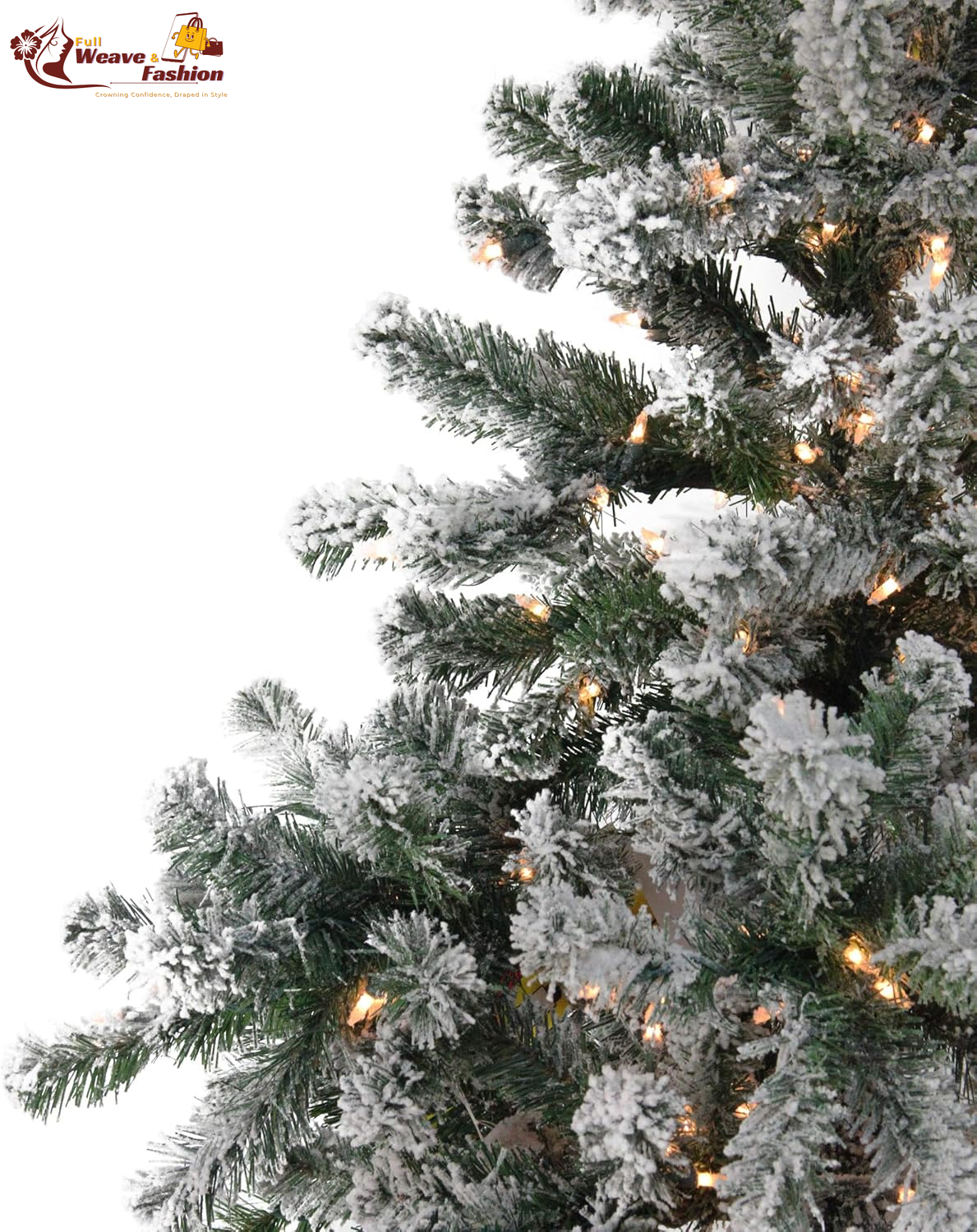 Pre-Lit Natural Emerald Artificial X-Mas Tree, 7.5', Green