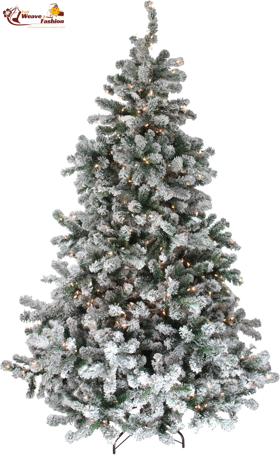 Pre-Lit Natural Emerald Artificial X-Mas Tree, 7.5', Green