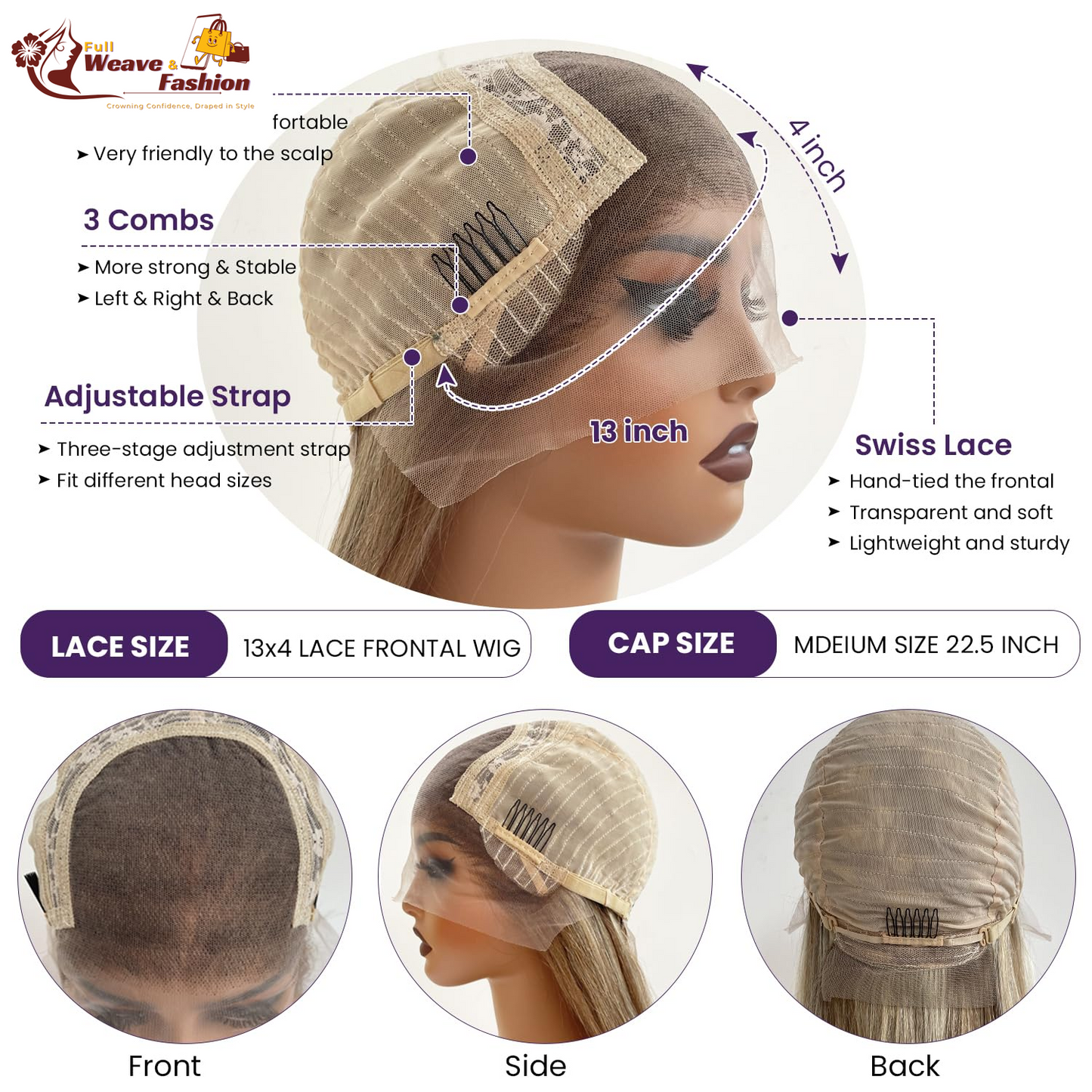 Ash Blonde Wig Human Hair Lace Front Wigs 30 Inch 13X4 HD Glueless Wigs Human Hair Pre Plucked Balayage Ash Blonde Lace Front Wigs 180% Density Blond Highlights Lace Frontal Wigs for White Women