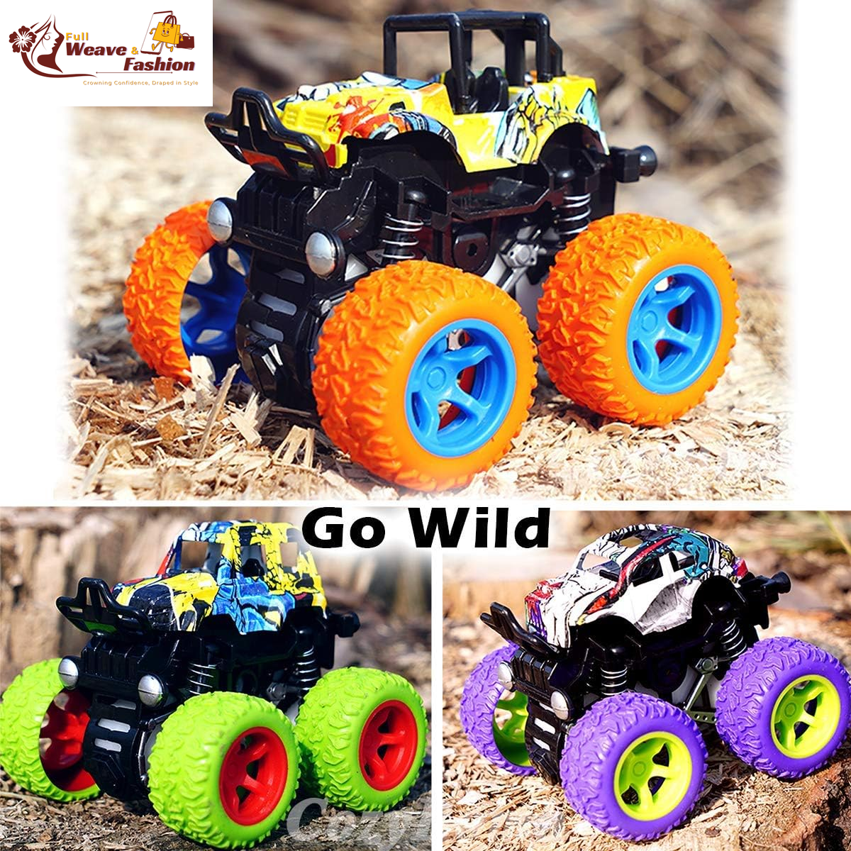 ™ Monster Trucks Toys - 3 Pack Friction Powered Mini Push and Go Car Truck Playset Inertia Vehicle for Kids Best Christmas Birthday Party Gift for Boys Girls Aged 3 and Above