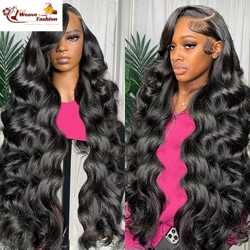 18 Inch Body Wave Lace Front Wigs Human Hair Pre Plucked 200 Density 13X4 HD Lace Front Wigs with Baby Hair Frontal Wigs for Women Natural Black